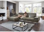 Ecksofa DIE PLANBAR "PN-EM18063 L-Form, B: 322 cm", grün (olive), B:322cm H:89cm T:187cm, Sichtrahmen: Aus Spannplatte mit augesetzten Weildeiche funiert, Sofas, Ecksofa, optional mit echt bezogenem Rücken, Sitztiefen- und Armteilverstellung