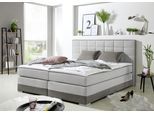 Boxspringbett HOME AFFAIRE, grau (hellgrau), B:193cm L:210cm, Komplettbetten, Boxspringbett, inklusive Topper und Wendekissen