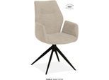 Esszimmerstuhl OMG DESIGN "Puebla", toffee, schwarz, toffee, B:55,5cm H:91,5cm T:63,5cm, Polyester, Stühle, Esszimmerstuhl, Drehstuhl mit auto-return, Armlehnenstuhl