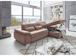 Ecksofa DIE PLANBAR "MP-IN16037 L-Form, Breite 289 cm, mit Federkern-Polsterung", braun (mandel), B:289cm H:85cm T:195cm, 100% Polyester, Sofas, Ecksofa, mit Sitztiefenverstellung & Zierkissen