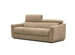 Schlafsofa EGOITALIANO "STRIKE, 195 cm, made in Italy, Designsofa mit Dauerschlaffunktion", schlammfarben, B:195cm H:79cm T:102cm, 100% Polyester, Sofas, Schlafsofa, Bettsofa, Luxus-Microfaser Lederoptik mit verstellbaren Kopfstützen