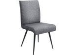 4-Fußstuhl K+W KOMFORT & WOHNEN "Giacomo I", blau (niagara blau, schwarz), B:48cm H:91cm T:60cm, Stühle, 4-Fußstuhl, 4- Fußstuhl mit umlaufenden 4mm Keder am Rücken und Sitz, Metallfüße