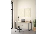 Schreibtisch HOME AFFAIRE "Sign Arbeitstisch, Sekretär, Bürotisch", grau (jackson hickory, matt grau), B:150cm H:75,6cm T:60cm, Tische, Schreibtisch, Cleanes Design, Metallbeine, Breite 120 oder 150 cm