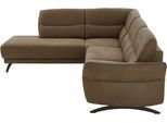 Ecksofa HOME AFFAIRE "Novalis, Herz-Waage-Funktion & klappbarer Armlehne", olive, B:269cm H:91cm T:221cm, 100% Polyester, Sofas, Ecksofa, Ergonomischer TTFK-Komfort, saugroboter-freundlich, frei stellbar