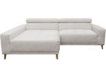 Ecksofa OTTO HOME "Greve 248 x 172 cm mit Steppungen, für gängige Saugroboter geeignet", beige (silber), B:248cm H:72cm T:172cm, 100% Polyester, Sofas, Ecksofa, Kopfteile verstellbar, aus pflegeleichtem, weichem Luxus-Microfaser