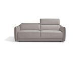 Schlafsofa EGOITALIANO "FOX, Made in Italy-Designsofa mit Dauerschlaffunktion,Breite 216 cm", grau (hellgrau), B:216cm H:66cm T:107cm, Sofas, Schlafsofa, Schlafsofa aus Echtleder Bull mit verstellbaren Kopfstützen
