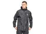 Crosshatch Heren Janscore polyester jas met capuchon en all-overprint (Zwart)