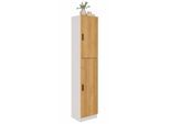 VCM Mehrzweckschrank mit 2 Drehtüren, H. 183 x B. 38 x T. 32 cm, Wohnzimmerschrank, Büroschrank und Aufbewahrungsschrank mit 5 Fächer - Dilos