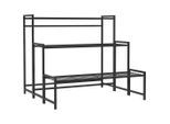 Outsunny Pflanzenständer, Schwarz, Metall, 70x66x75 cm, Wohnzimmer, Wohnzimmertische, Blumenständer