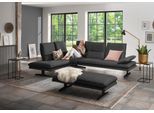 Ecksofa W.SCHILLIG "broadway, Designsofa, toller Sitzkomfort, zeitlos, elegant, L-Form", grau (anthrazit z69), B:284cm H:94cm T:224cm, Longlife Xtra-Leder Z69: Das feinnarbige, gedeckte Softleder Z69 besticht durch seine außergewöhnliche Weichheit im trendigen »Vintage-Look«, Hautstärke 0, 9 - 1, 1 mm, Sofas, Ecksofa, Sitztiefenverstellung, Kopfteil- & Seitenteilverstellung, Breite 284cm