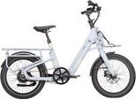 E-Bike VAUN "VAUN Compact New Gen-Cityrad" Gr. 43, blau (light grayish blau matt), Elektrofahrräder, 43cm, 20 Zoll (50,80cm), (mit integr. Akku), Elektrofahrrad für Alltag und Einkauf