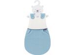 Babyschlafsack TRÄUMELAND "LIEMBICH, Design Punkte (1 tlg.)", Baby, Gr. L: 98cm, 68/74, blau, Bezug: 100% Baumwolle. Füllung: 70% Polyester, 30% Lyocell (TENCEL™), Schlafsäcke