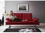 2-Sitzer W.SCHILLIG "broadway, Designsofa mit tollem Sitzkomfort, Breite 216cm", rot (ruby rot z59), B:216cm H:94cm T:96cm, Longlife Xtra-Leder Z59: Glattleder mit modischer Prägung. Hautstärke 0, 9 - 1, 1 mm, Sofas, Sitztiefenverstellung, Kopfteil- & Seitenteilverstellung, Breite 216cm