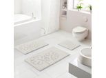 Badematte GRUND "Levana", beige (natur), H:20mm, Polyacryl, Badematten, Badematte, Stilvolles Blattmotiv, 5 Jahre Garantie
