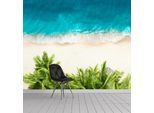 Fototapete QUEENCE "Meer", blau, B:360m H:250m, Vinyl, Tapeten, Wandpaneele, selbstklebend, Tapete, Sticker, Wanddeko, XXL-Fotomotiv