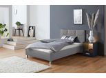 Polsterbett, grau, B:130cm H:98cm L:210cm, Bezug Bett: 100% Polyurethan;Bonnell-Federkernmatratze: 51% Polypropylen, 39% Polyester, 10% Baumwolle;Kaltschaummatratze: 100% Polyester, Bezug abnehm- und waschbar bis 60C, WESTFALIA SCHLAFKOMFORT, Betten, Polsterbett