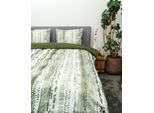 Bettwäsche KAYORI "Shima", grün, B/L: 155cm x 220cm, 1 Stk., 1 Stk., Mako-Satin, B/L: 80cm x 80cm, 2 Stk., Mako-Satin, Obermaterial: 100% Baumwolle, Bettwäsche, Bettwäsche, Hergestellt aus GOTS-zertifizierter Bio-Baumwolle