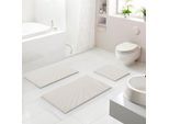 Badematte GRUND "Caffi", beige (natur), H:20mm, Polyester, Badematten, Badematte, Zeitlos schönes Wellenmuster, mit Hoch-Tief, 5 Jahre Garantie