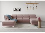 Wohnlandschaft SIT & MORE "Sinatra U-Form", lila (flieder), B:326cm H:85cm T:220cm, 90% Polyester, 10% Polyamid, Sofas, Wohnlandschaft, optional mit Kopfteilverstellung und Armteilfunktion etc.