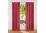 Vorhang OTTO HOME "Raja" Gr. 3, rot, B:140cm H:225cm, Polyester, Recyceltes Material, Gardinen, einfarbig, Einfache Montage, Pflegeleicht, Ösen, 2 er Pack, uni