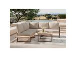 Ambia Garden Loungegarnitur , Beige , Holz, Metall , 3-teilig , Akazie , Schichtholz, vollmassiv , 238x216 cm , FSC 100% , Gartenmöbel, Loungemöbel, Lounge-Serien