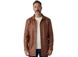 Heren beige leren jas met lange kraag - Bergen