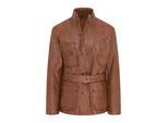 Heren beige lamsleren safari parka-jas - Edinburgh