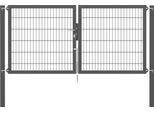 Zaundoppeltür ALBERTS "Flexo Plus", grau (anthrazit), B:250cm H:120cm, Stahl, Tore, Zaundoppeltür, verschiedene Abmessungen