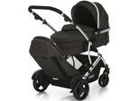 Geschwisterwagen HAUCK "Duett 2 black", Baby, schwarz, Aluminium, Polyester, Kinderwagen Geschwisterwagen, mit Regenschutz, Kinderwagen