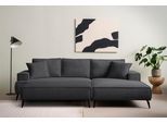 Ecksofa OTTO HOME "TVINNU Cord, L-Form, 275 cm, mit Hocker", grau (anthrazit), B:275cm H:83cm T:173cm, Sofas, Ecksofa, stellbar zum Schlafsofa (Krokodilverbinder)