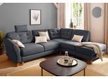 Ecksofa OTTO HOME "Trondheim L-Form, B: 260 cm, Federkern, Komfortsitz", grau (dunkel grau), B:260cm H:89cm T:90cm, Struktur weich ( 97% Polyester, 3% Baumwolle);Luxus-Microfaser ALTARA NUBUCK (100% Polyester);Luxus-Microfaser Lederoptik (100% Polyester), Sofas, Ecksofa, mit Schlaffunktion und Stauraum, Eckcouch frei stellbar