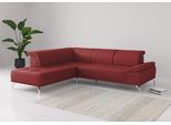 Ecksofa OTTO HOME "Caluna", rot (feuerrot), B:274cm H:81cm T:235cm, Sofas, Ecksofa, Inkl.Sitztiefenverstellung, wahlweise mit Kopf- und Armteilverstellung