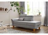 Recamiere OTTO HOME "Conville", grau, B:194cm H:84cm T:93cm, 100% Polyester, Sofas, Recamiere, incl. Kopfteilverstellung, Federkern, wahlweise mit Bettkasten