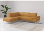 Ecksofa OTTO HOME "Caluna", gelb (curry), B:274cm H:81cm T:235cm, Sofas, Ecksofa, Inkl.Sitztiefenverstellung, wahlweise mit Kopf- und Armteilverstellung