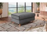 Polsterhocker OTTO HOME "Calypso", grau (anthrazit), B:100cm H:48cm T:65cm, 100%Polyester, Hocker, Polsterhocker, Holzfuesse mit Metallteller