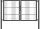 Zaundoppeltür ALBERTS "Flexo Plus", grau (anthrazit), B:200cm H:120cm, Stahl, Tore, Zaundoppeltür, verschiedene Abmessungen