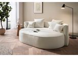 2,5-Sitzer "ISALIE Bouclé, rundes Loungesofa, mit Kissen, perfekt gepolstert", beige (creme), B:200cm H:98cm T:145cm, LEGER HOME BY LENA GERCKE, Sofas, 2 5-Sitzer, moderne Stoffe, mit 4 Zierkissen, extra große Sitzfläche