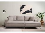 Ecksofa OTTO HOME "TVINNU Cord, L-Form, 275 cm, mit Hocker", braun (hellbraun), B:275cm H:83cm T:173cm, Sofas, Ecksofa, stellbar zum Schlafsofa (Krokodilverbinder)