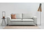 2,5-Sitzer OTTO HOME "Henry, Kompaktsofa, Breite 214 cm", grau (cream), B:214cm H:84cm T:95cm, 100% PES, Sofas, 2 5-Sitzer, mit Metallbeinen, Wellenunterfederung, wasserabweisender Stoff