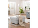 Hocker OTTO HOME "Ventura", silber, B:70cm H:44cm T:70cm, Struktur (100% Polyester);Luxus-Microfaser (90% Polyester, 10% Polyamid);Luxus-Microfaser in Lederoptik (100% Polyester), Hocker, Hocker