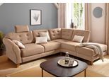 Ecksofa OTTO HOME "Trondheim L-Form", braun (schoko), B:260cm H:89cm T:90cm, Struktur weich ( 97% Polyester, 3% Baumwolle);Luxus-Microfaser ALTARA NUBUCK (100% Polyester);Luxus-Microfaser Lederoptik (100% Polyester), Sofas, Ecksofa, mit Federkern
