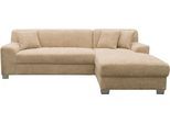 Ecksofa OTTO HOME "Lolland 241 x 146 cm, modern, mit Steppungen, gemütlich", beige (taupe), B:241cm H:79cm T:146cm, 100% Polyester, Sofas, Ecksofa, mit Schlaffunktion, L-Form, aus Pet Friendly Bezug