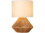 OTTO HOME Tischleuchte "Sillias - Textilschirm", braun (braun naturweiß, beige), 1, Ø 30cm H: 42cm, 1 Stk., Leuchten, Tischlampe mit Sisal Schnur, Leinenschirm / Stoff - beige, 42 cm hoch, Tischleuchte