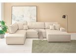 Wohnlandschaft OTTO HOME "FINNLEY Strurktur fein U-Form XXL 329 cm", beige (creme), B:329cm H:85cm T:195cm, Bezugstoff 100% PES ;Atmungsaktives Gewebe ;Easy Clean ;Gramatur 340g/ qm +/- 5%, Sofas, Wohnlandschaft, Schlafsofa, Bettkasten, in Bouclé, Struktur fein und Mega Cord
