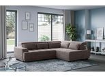 Ecksofa OTTO HOME "Jade L Form, Breite: 270 cm, mit Kopfteilverstellung & Nierenkissen", braun (mud), B:270cm H:90cm T:203cm, 100% POLYESTER (PES), Sofas, Ecksofa, optional elektr. Sitztiefenverstellung