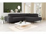 Ecksofa OTTO HOME "Theo L-Form, B: 298 cm", grau (mud), B:298cm T:222cm, 100% Polyester (PES), Sofas, Ecksofa, mit Kopfteilverstellung, optional Sitztiefenverstellung