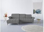 Ecksofa OTTO HOME "Fresh L-Form", grau, B:281cm H:79cm T:185cm, 100% Polyester, Sofas, Ecksofa, Federkern, wahlweise Kopfteilverstellung und motorischer Vorziehsitz