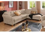 Ecksofa OTTO HOME "Trondheim L-Form, B: 260 cm, Federkern, Komfortsitz", beige, B:260cm H:89cm T:90cm, Struktur weich ( 97% Polyester, 3% Baumwolle);Luxus-Microfaser ALTARA NUBUCK (100% Polyester);Luxus-Microfaser Lederoptik (100% Polyester), Sofas, Ecksofa, mit Schlaffunktion und Stauraum, Eckcouch frei stellbar