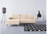 Ecksofa OTTO HOME "Fresh L-Form", beige (creme), B:281cm H:79cm T:185cm, 100% Polyester, Sofas, Ecksofa, Federkern, wahlweise Kopfteilverstellung und motorischer Vorziehsitz