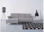 Ecksofa OTTO HOME "Fresh L-Form", grau (anthrazit), B:281cm H:79cm T:185cm, 100% Polyester, Sofas, Ecksofa, Federkern, wahlweise Kopfteilverstellung und motorischer Vorziehsitz